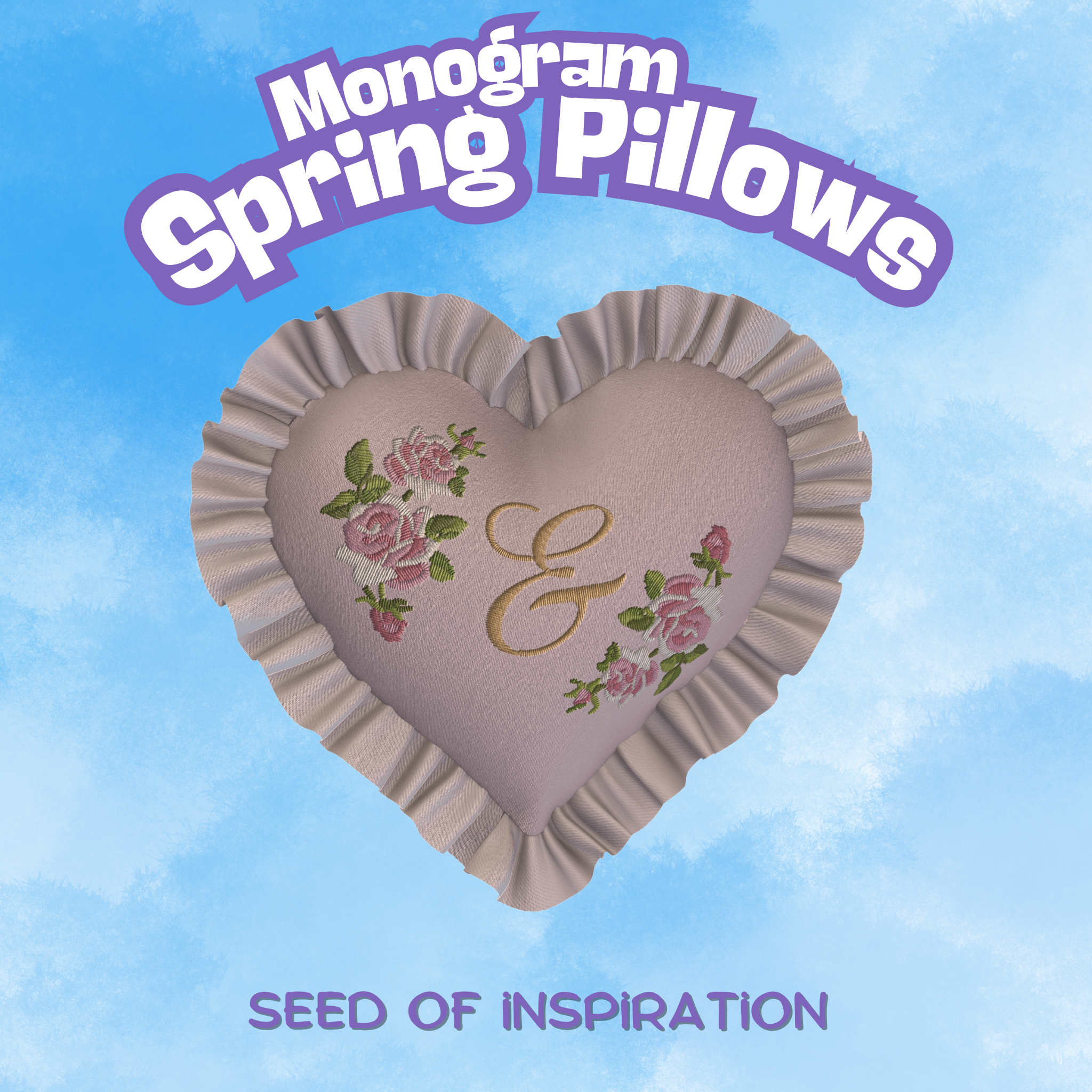 Bella Casa - Spring Rose Monogram Pillows SOI Ad